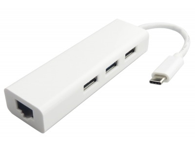 USB 3.1 Type-C to USB 3.0X3+Gigabit Ethernet Adapter