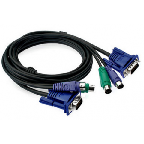 2 Port KVM Switch PS/2 Controller With 2 Cables For PC