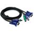 2 Port KVM Switch PS/2 Controller With 2 Cables For PC