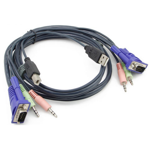 KVM Cable with VGA,USB AM/BM