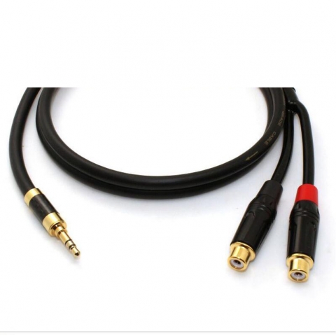 Stereo Jack to 2 Female RCA Plug Cable