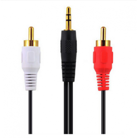 3.5 MM Male to 2 RCA Male Stereo Audio Converter Cable