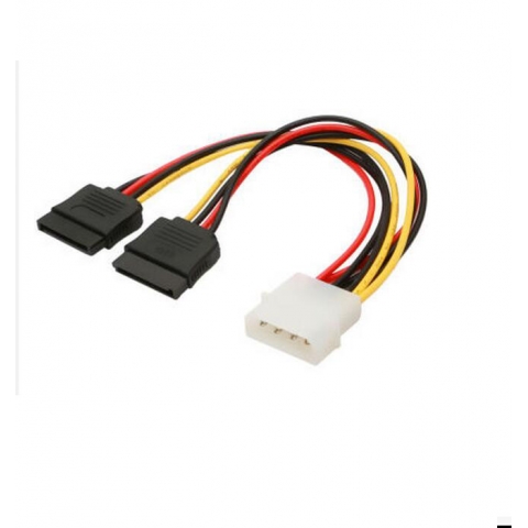 Data Power SATA 4PIN Male To 2*15 FEM PIN 180 Degree