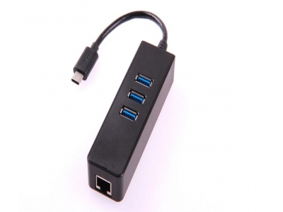 Type C to USB 3.0X3+RJ45 Adapter