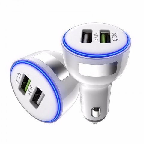 QC3.0 Battery Car Charger with 5V3A 2port USB