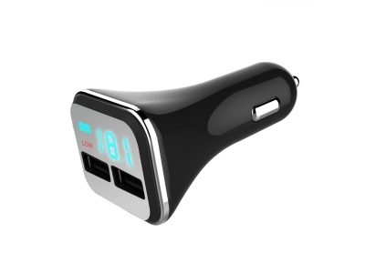 Universal Dual Ports Intelligent LED Screen Display Portable Electric Quick USB Car Charger