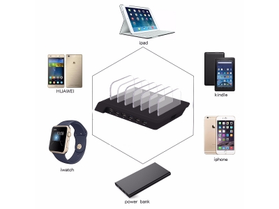 US Patent Universal Multi Function 6 Port USB Wall Charging Station For Tablet Smartphone