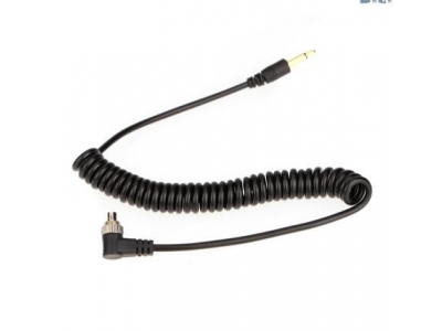 3.5mm Flash Sync Cable Cord with Screw Lock to Male Flash PC