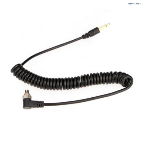 3.5mm Flash Sync Cable Cord with Screw Lock to Male Flash PC