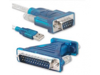 USB 2.0 to DB9/25 pin Serial RS232 Cable DB9/DB25 Adapter