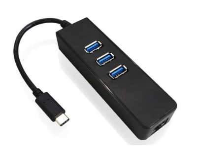 USB 3.1 Type C to 3 Ports USB 3.0 Hub with Rj45 Adapter