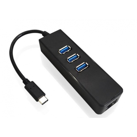 USB 3.1 Type C to 3 Ports USB 3.0 Hub with Rj45 Adapter