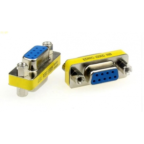 Mini Gender Changer 9 pin Female to F Serial RS232 Adapter