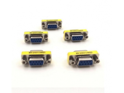 Mini Gender Changer 9 pin Female to F Serial RS232 Adapter