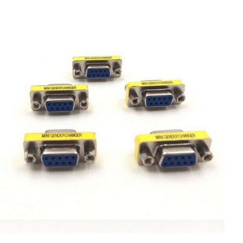 Mini Gender Changer 9 pin Female to F Serial RS232 Adapter