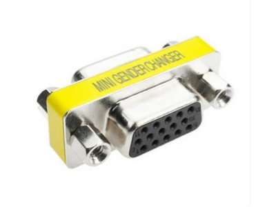 Mini Gender Changer (coupler) HDB15 male to HDB15 female adapter