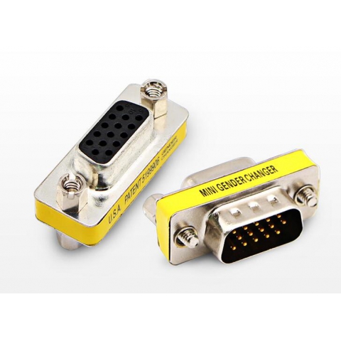 Mini gender changer VGA15 pin male to female adapter