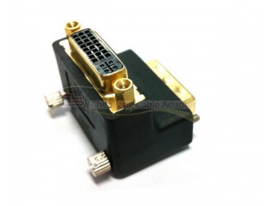 90 degree right angled DVI 24+5 Male to DVI 24+5 Female Converter Adapter