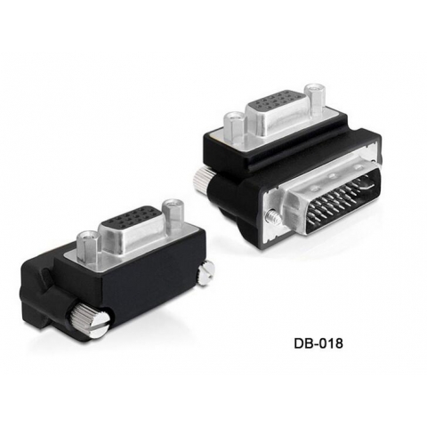 Right Angled 90 Degree VGA SVGA Female To DVI 24+5 male DVI to VGA Adapter