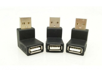 90 degree USB 2.0 A female to USB2.0 male adapter