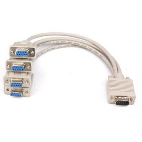 DB9 Male to 4 DB9 Female  RS232 Serial Cable