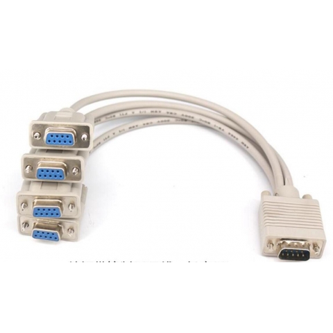 DB9 Male to 4 DB9 Female  RS232 Serial Cable