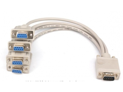 DB9 Female to 4 DB9 Male  RS232 Serial Cable