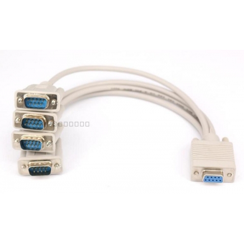 DB9 Female to 4 DB9 Male  RS232 Serial Cable