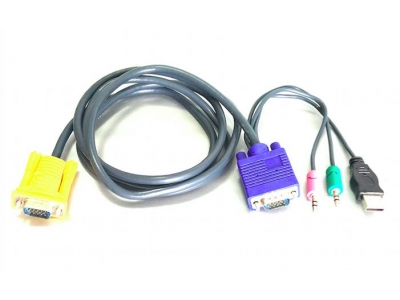 VGA to VGA+USB AM+Audio Stereo (3-in-1) for KVM cable