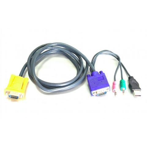 VGA to VGA+USB AM+Audio Stereo (3-in-1) for KVM cable