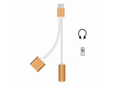 3.5mm Headphone Jack Adapter 2 in 1 Audio cable For Type C Phone