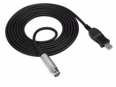 USB Microphone cable XLR Female to USB Male 3m 9ft Black cable