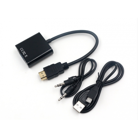 1080P HDMI to VGA Adapter digital Converter With 3.5mm Audio Cable