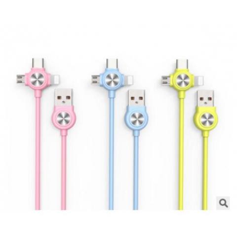 3 In 1 USB2.0 Multi Function Mobile Charging Cable