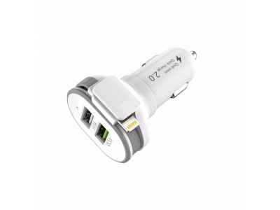 Manufacturer Aluminum Alloy 2 usb Port car charger with cable