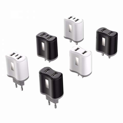 Type C 2.1A Portable Dual Usb Chargers Wall Charger with EU US UK AU Plugs Mobile Phone Charger