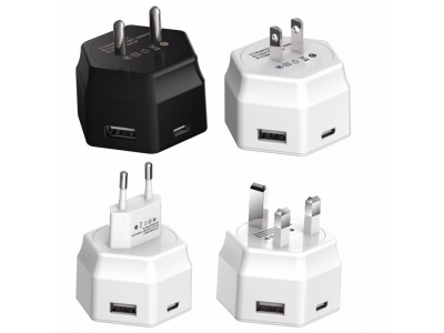 High Quality Type C USB wall charger QC 3.0 USB travel charger 5.1V 2.1A 3 ports usb home charger