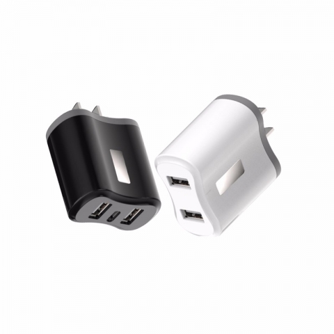 Type C 2.1A Portable Dual Usb Chargers Wall Charger with EU US UK AU Plugs Mobile Phone Charger