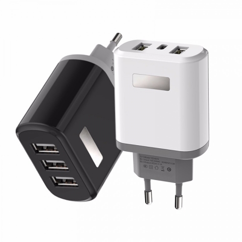 Mobile charger Super Fast 5V 2.1A EU 2 USB Port Micror Wall Plug Mobile Phone Smart Charger Power Adapter