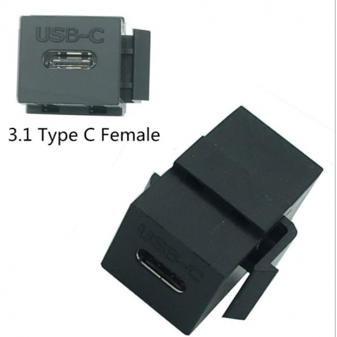USB 3.1 Type C keystone jack female connector