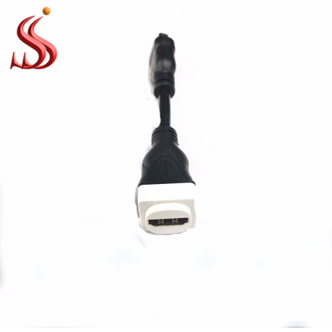 Keystone type wall plate mount hdmi cable snap connection cables