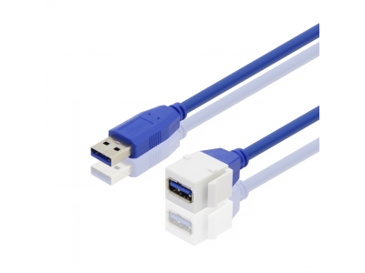 USB 3.0 SuperSpeed Keystone Jack Type-A Extension Cable