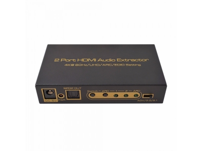 2 Port HDMI Audio Extractor 4K@60Hz/UHD/ ARC/ EDID setting