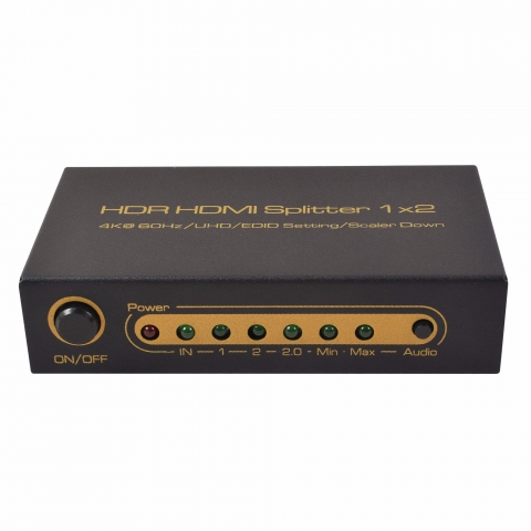 HDR HDMI Splitter 1x2  4K@ 60Hz /UHD/EDID Setting/Scaler Down