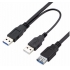 High Speed 2 in 1 cable of 1 USB female to 2 USB 3.0 male extension Cable