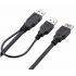 High Speed 2 in 1 cable of 1 USB female to 2 USB 3.0 male extension Cable