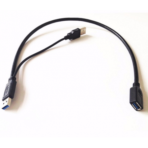 High Speed 2 in 1 cable of 1 USB female to 2 USB 3.0 male extension Cable