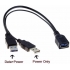 Dual Power Charge USB 3.0 y cable splitter 1 female 2 male cable adapter