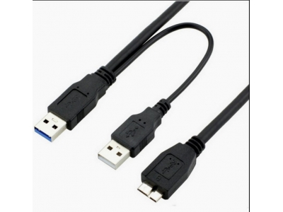 Super speed USB 3.0 AM Male to USB 2.0 AM and Micro USB3.0 B Type Female Y splitter cable