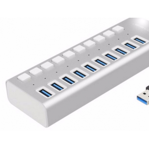 USB 3.0 HUB with 10 Ports USB 3.0 Ports for Data Transfer